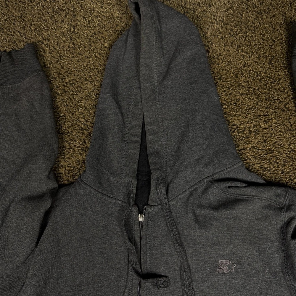 Starter Men's Charcoal Gray Full-Zip Hoodie 2XL - Picture 3 of 16